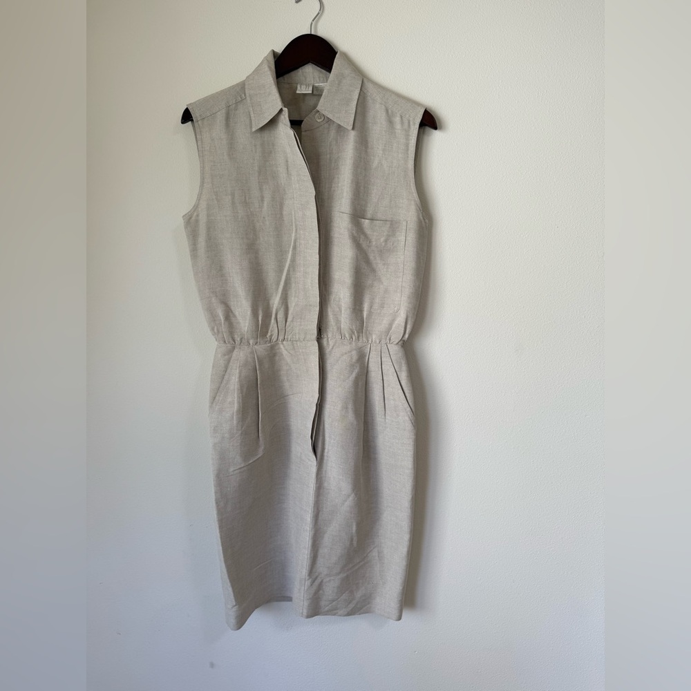 Clifford & Wills Elegant Linen Cream Midi Dress